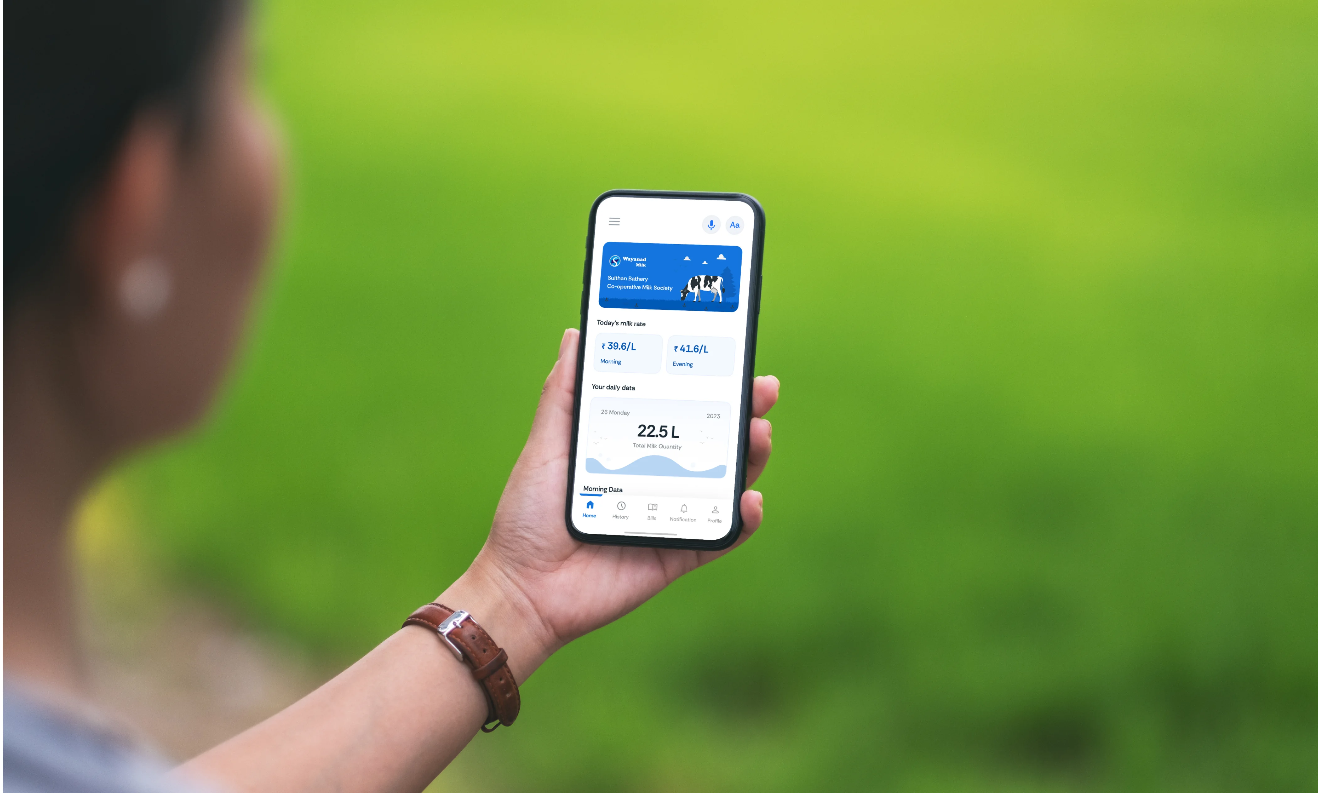 Doodh Phone in field mockup