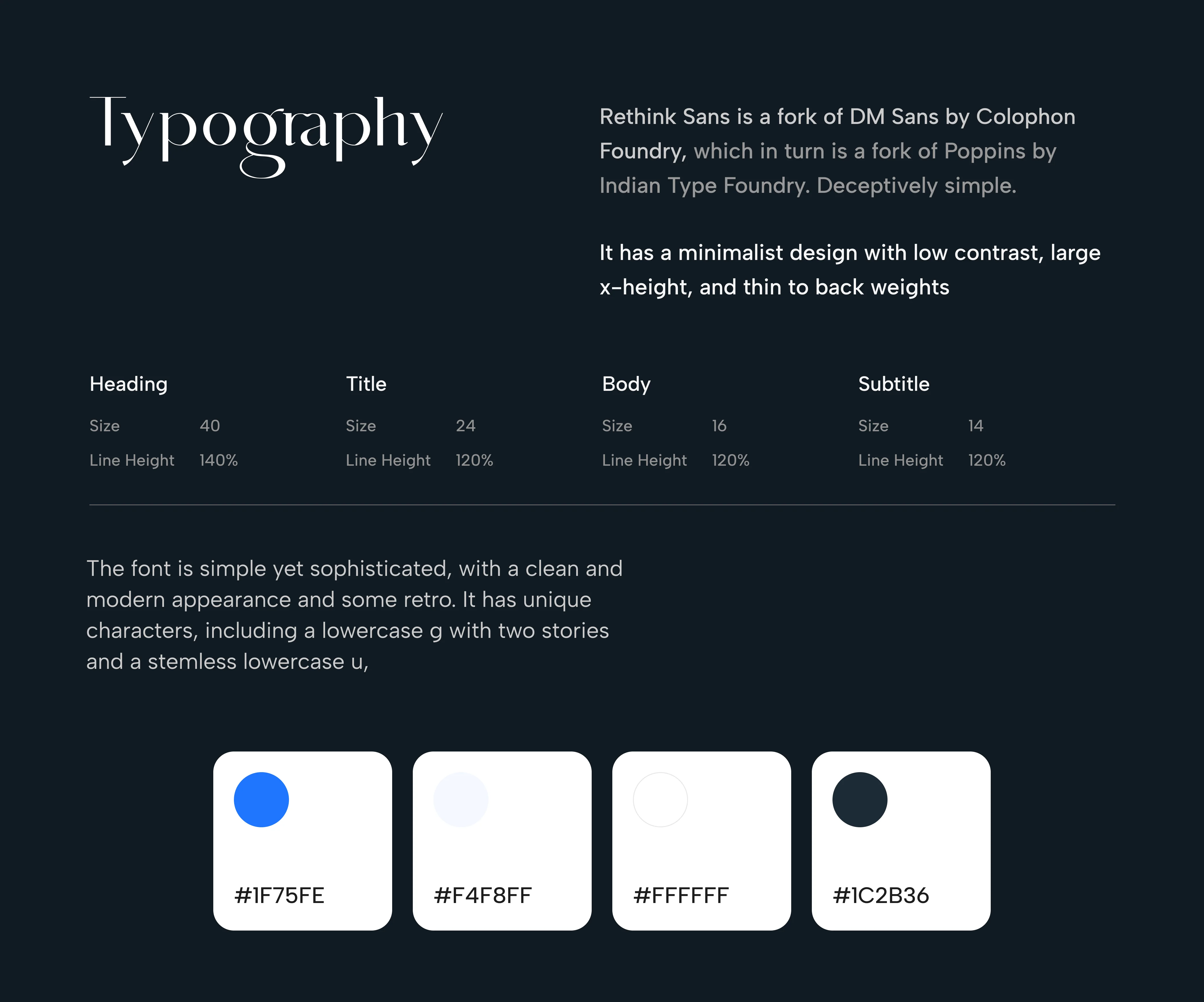Doodh Typography and Colors
