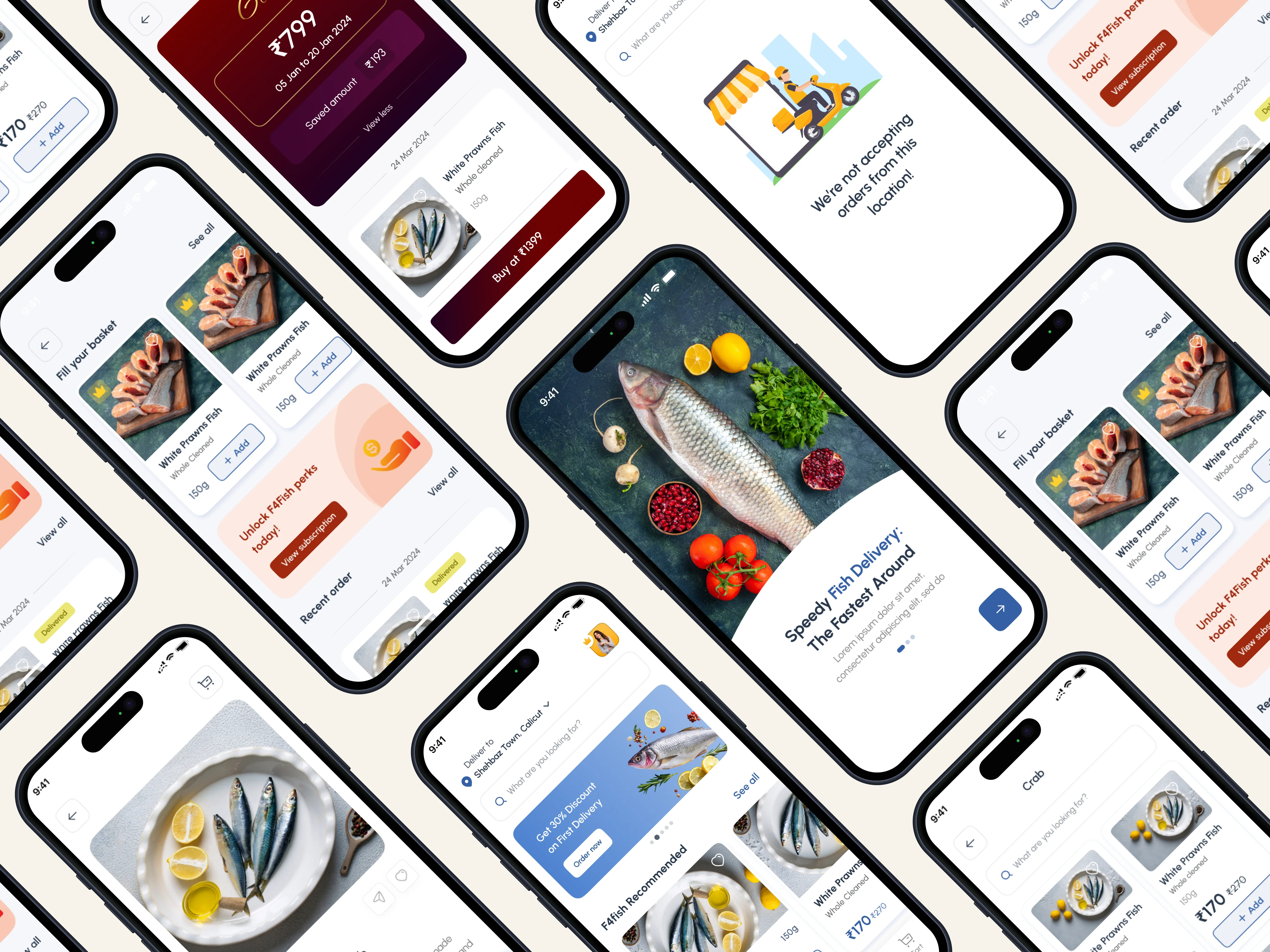 For Me Fish isometric mockups grid