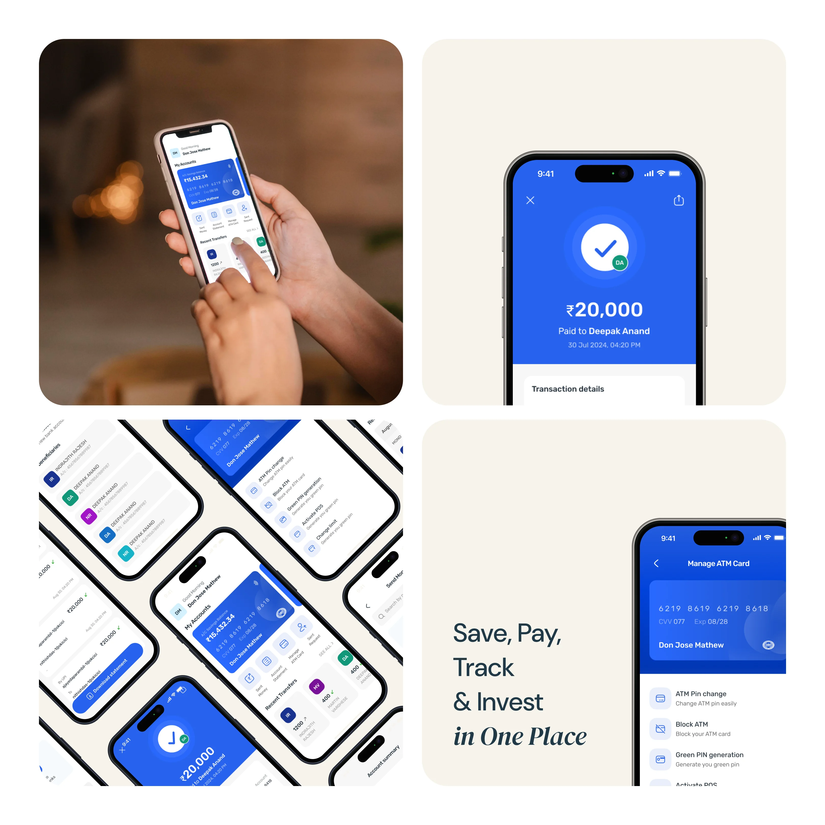 Kerala Bank App interface grid presentation