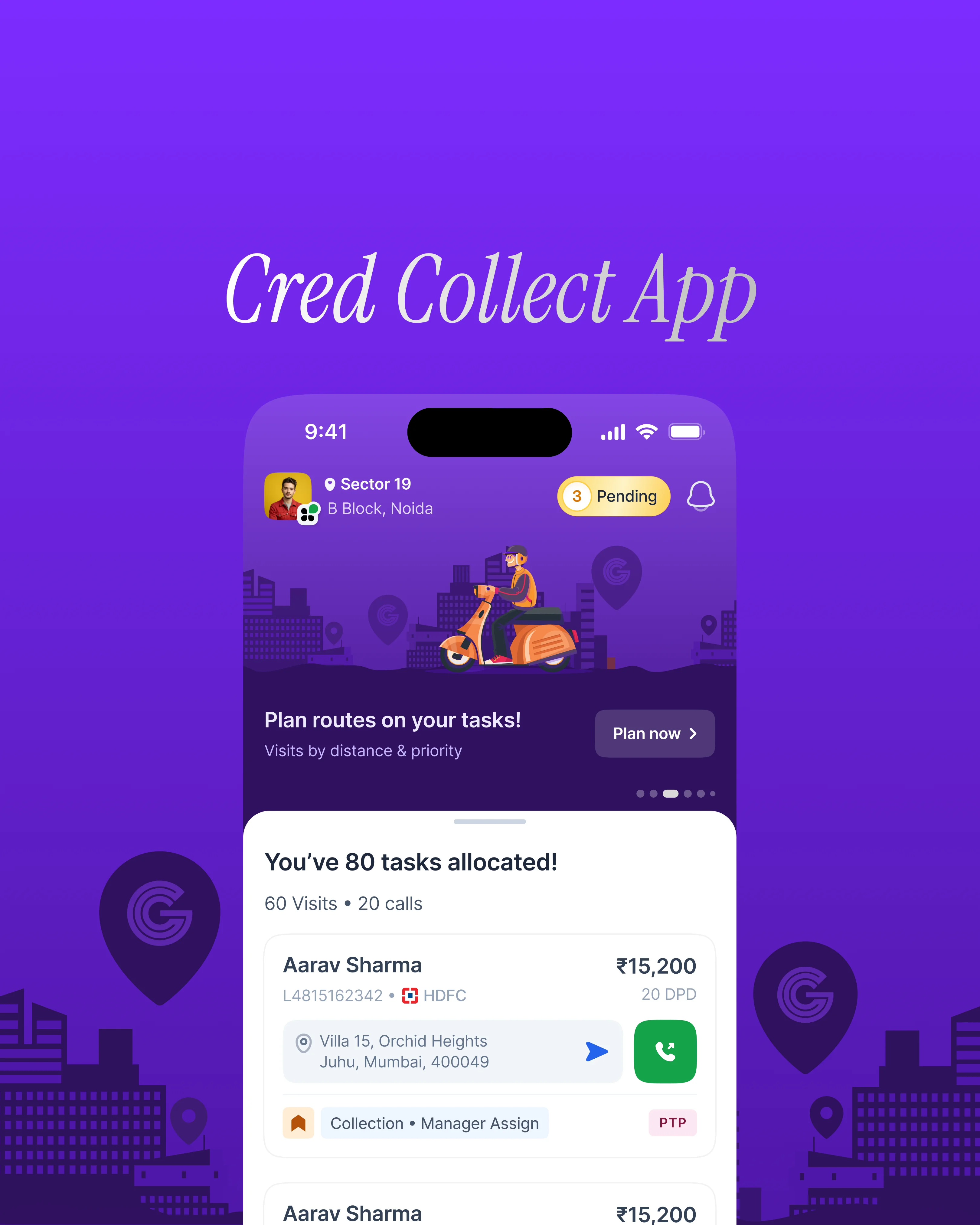 Cred Collect App — Fintech Mobile Interface